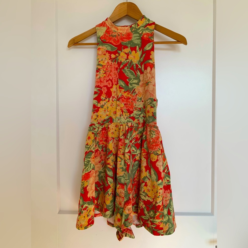 Floral Urban Outfitters open back romper